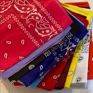 12 Pack Paisley Multi Color Bandanas/Scarves
